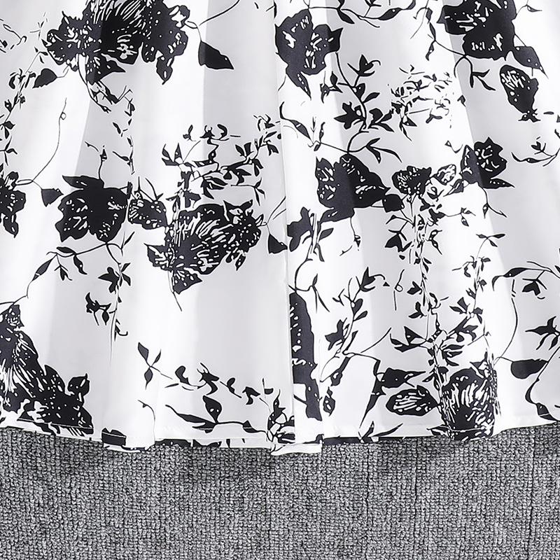 Детская одежда для девочек 8-12 лет, платье, новая весенняя коллекция, трикотажное лоскутное платье с длинными рукавами и принтом в стиле ретро, платье принцессы