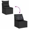 Garden Sofa Set with Storage 9 pcs Black Poly Rattan