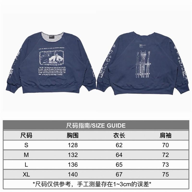 Unisex Oversized Washed Vintage Cotton Sweatshirt Fall Winter Casual Streetwear Pullover