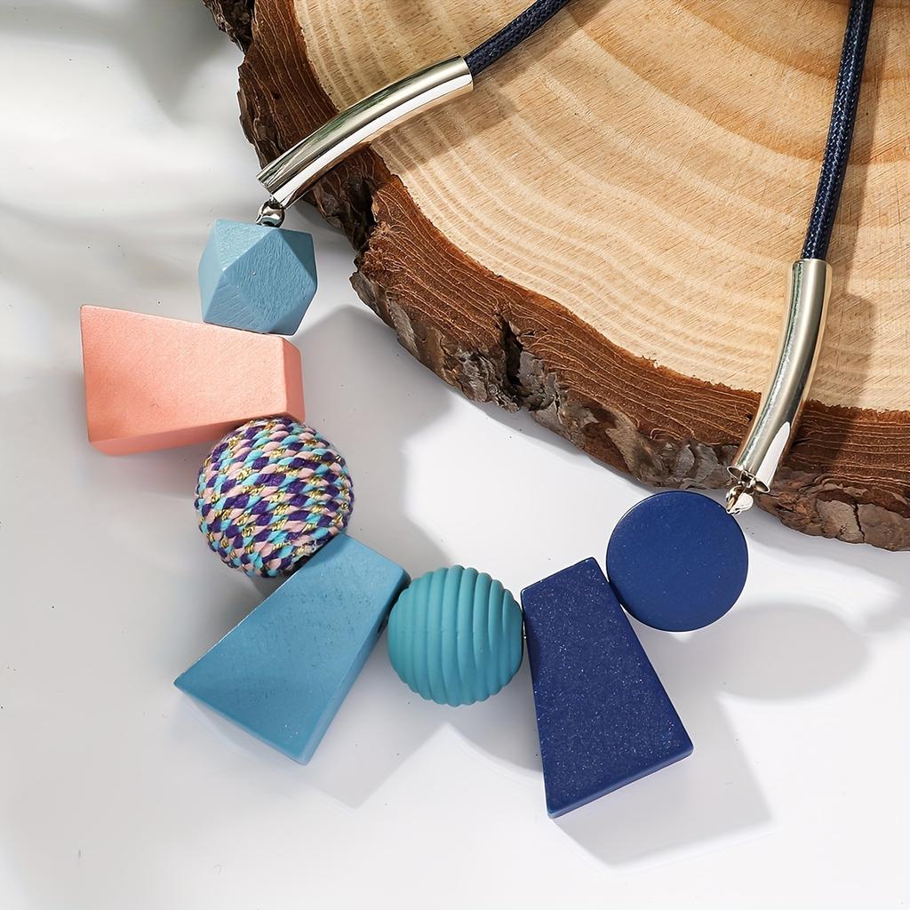 1pc Bohemian Vintage Ethnic Style Short Clavicle Chain Exaggerated Geometric Irregular Sweater Chain Personality Special Design Women's Necklace