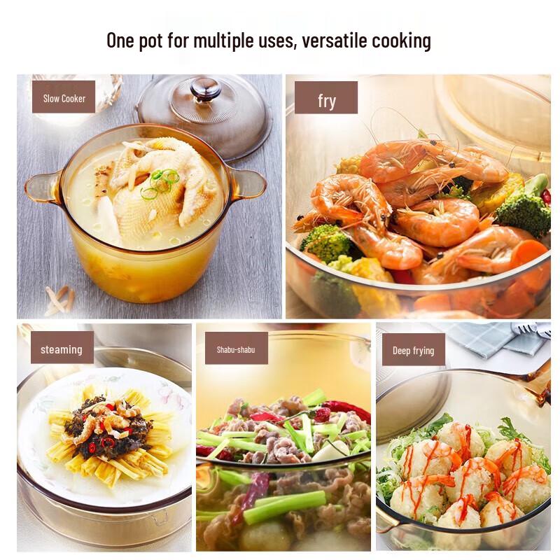 Corning VISIONS 2.5L Transparent Glass Cookpot