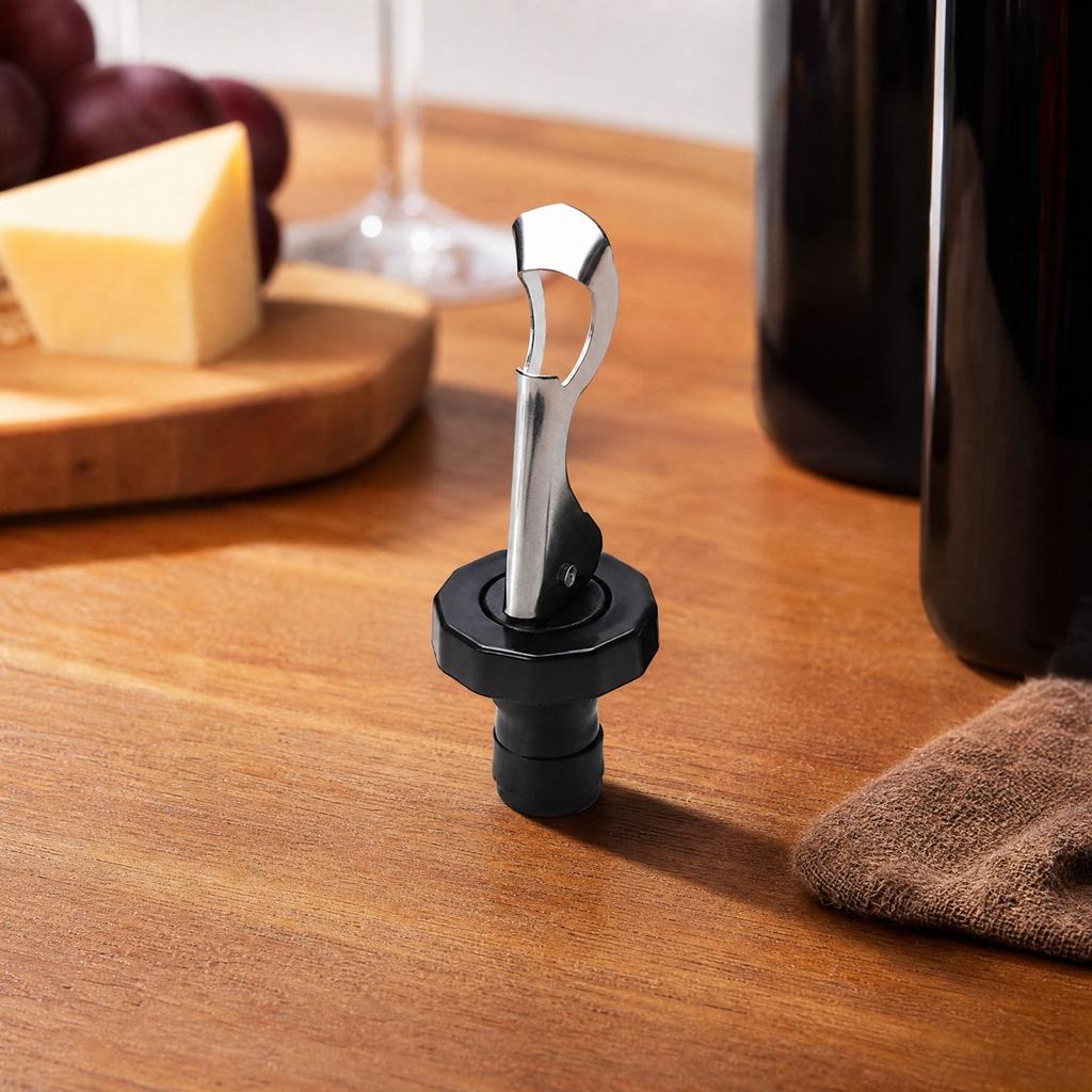Manual Press Silicone Wine Bottle Stopper, Leak- with Airtight