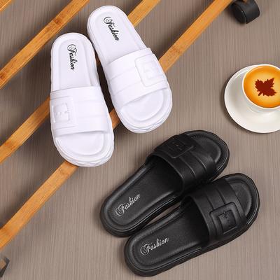 Домашние тапочки женские повседневные плоские удобные однословные тапочки для улицы интернет-знаменитости на платформе пляжные туфли