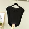 Modal Sleeveless T-shirt for Women Summer Wear Base Round Neck Loose Oversized Solid Color Slimming Top T-Shirts