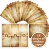48PCS A4 Writing Paper Brown Decorative Material Paper Retro Letter Paper  Scrapbook