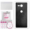 apgo Protective Skin Sticker for the Back Compatible with Sony Xperia XZ2 Compact, Wrap Film, Foil, Vinyl - Pattern Black Leather