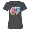6 7 Six Seven Ice Cream Drip Varsity Number Women's T-Shirt Number Meme Shirt