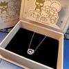 Sanrio 925 Silver Limited Edition Trendy Color Painting Bow Heart-beating Light Luxury Niche Simple Clavicle Chain 3029 Hello Kitty gift box