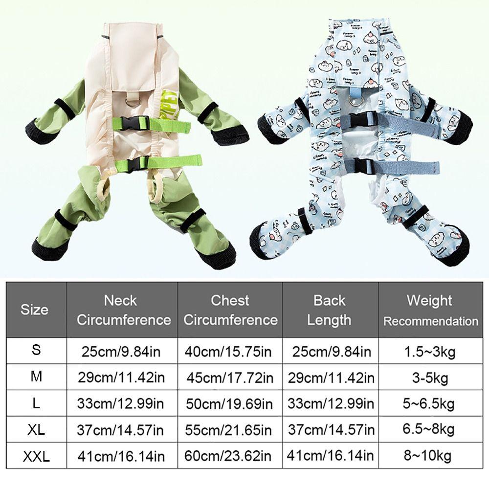 Back Adjustable Dog Four-Legged Pants Full Leg Protection Dog Boot Leggings  Pet Strolling
