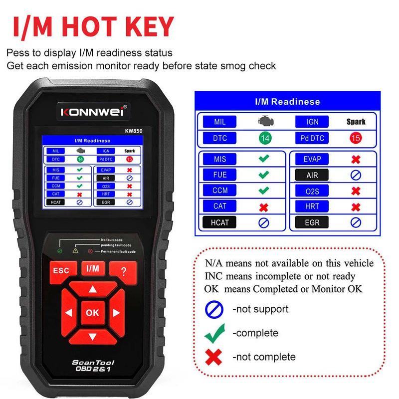 2026 KONNWEI KW850 Full OBD2 Car Scanner Professional Auto Diagnostic Tools Engine System Check Code Reader DTC Lookup Pk Elm327