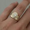 Exquisite Gold Color Rings for Women Square Round White Stone Rings Set Jewelry Party Gift