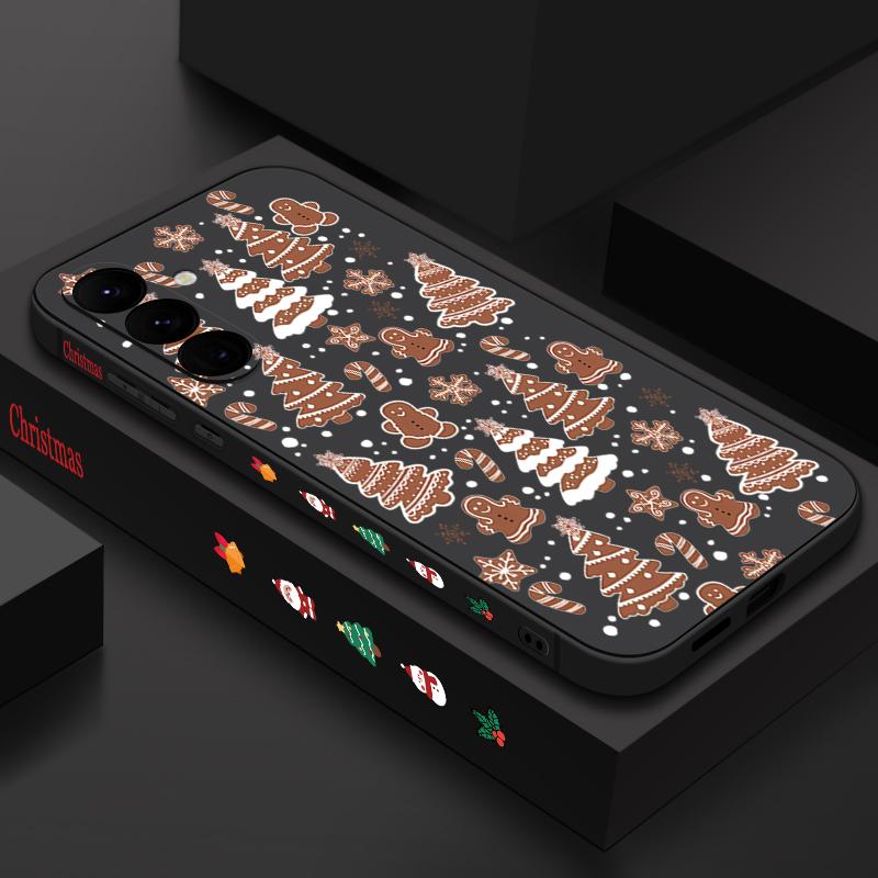 Мини-чехол с рождественской елкой для Samsung Galaxy S25 S24 S22 Ultra S23 FE A17 A56 A16 A55 A25 A15 A36 A35 A54 5G Мягкий чехол из ТПУ для телефона
