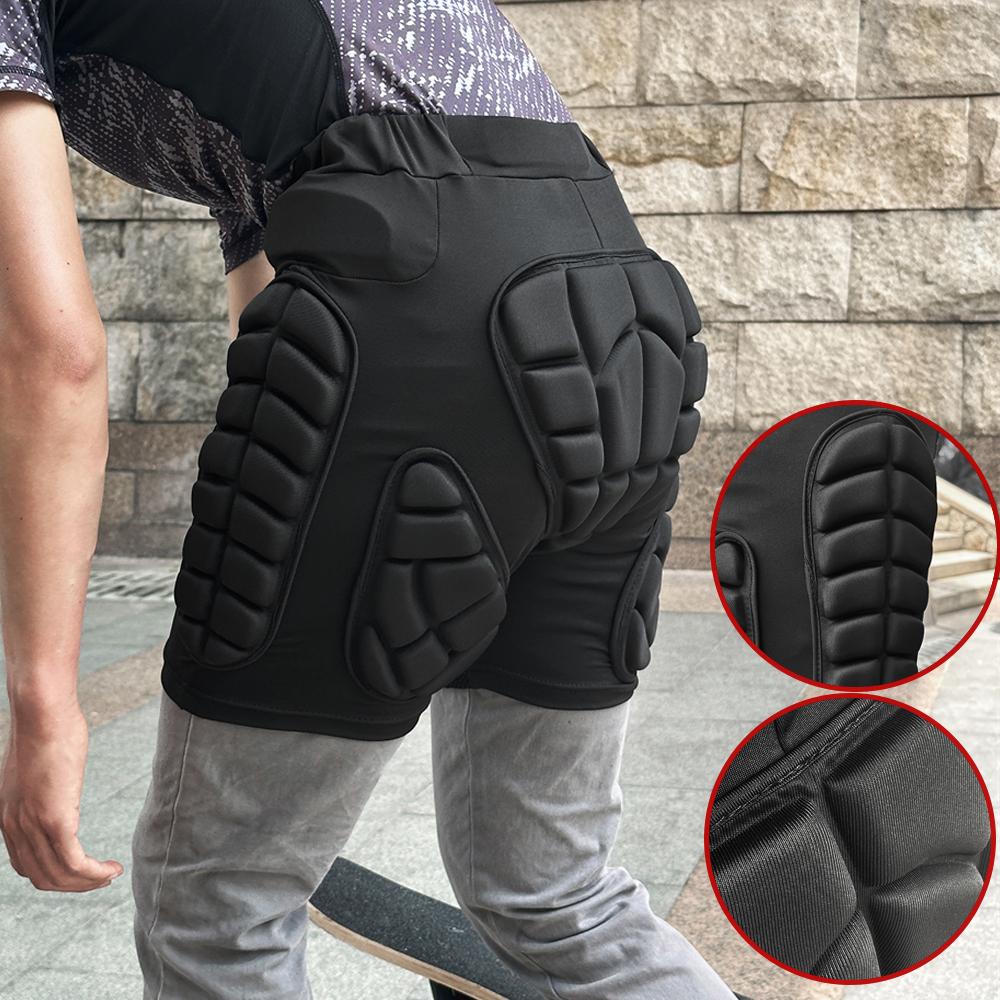 WOSAWE Men Women Motorcycle Shorts Downhill 3D Hip Support EVA Butt Pads Padded Shorts Breathable Shorts for Ski Skate Snowboard