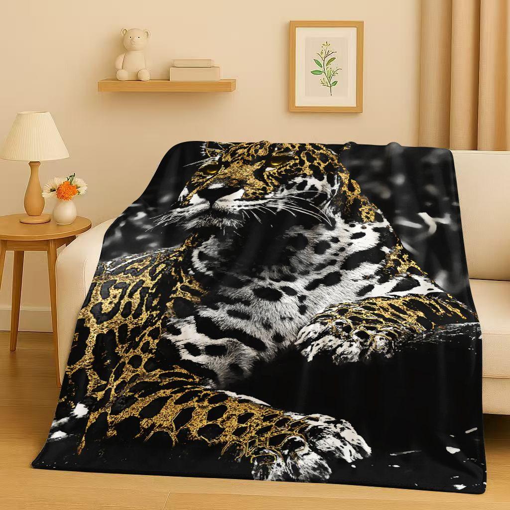 3D Cheetah Leopard Beast Flannel Blanket,Ultra Soft Warm Plush Throw for Home Bedroom Bed Sofa Cover Office Travel Camping Gift