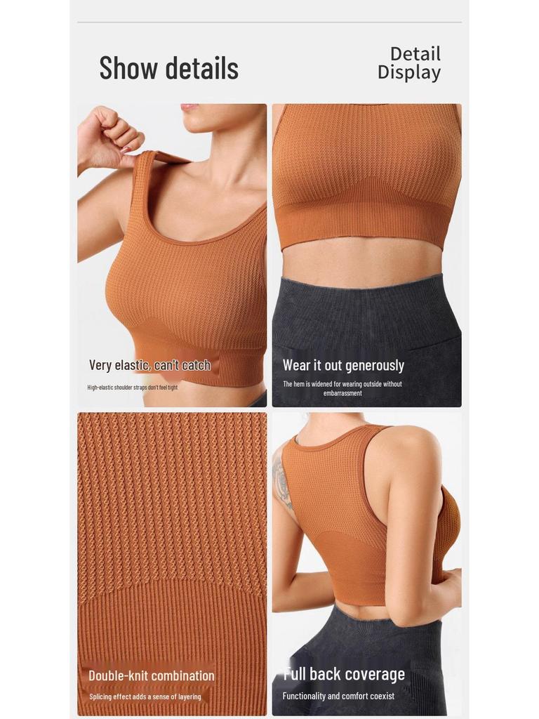 Женский спортивный бюстгальтер для йоги с высокой эластичностью, защитой от ударов и нагрудными вкладышами