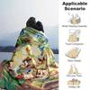 1pc. Cartoon Fairy Painting Nature Scene Throw Blanket, Home Decorative Quilt Coverlet Bedspread for All Seasons, Soft Flannel Throw Blanket