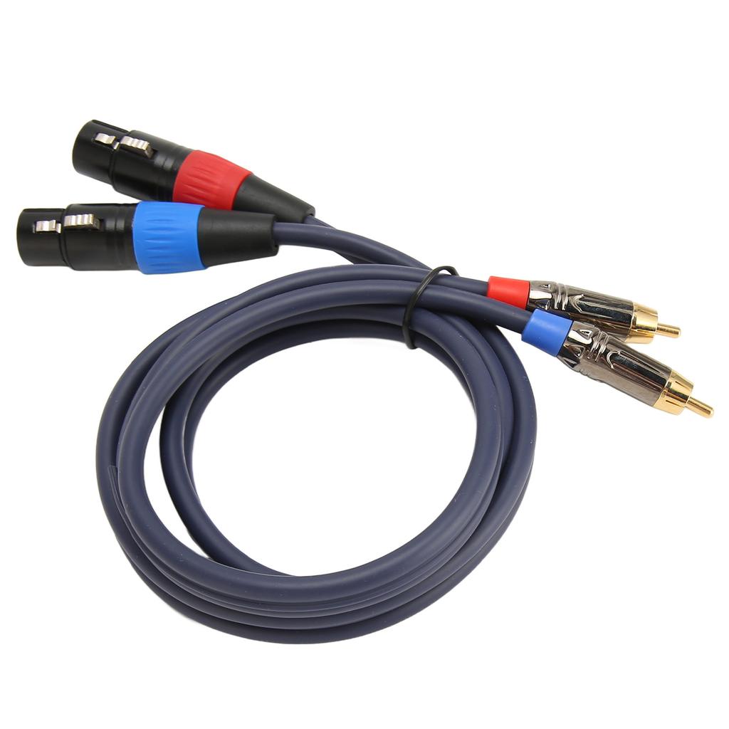 Dual XLR To RCA Cable Professional 24K Gold Plated Connector 2 XLR Female To 2 RCA Male HiFi Sound