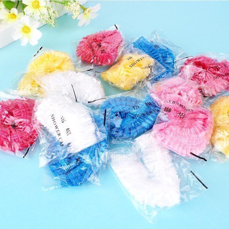 Thickened Disposable Waterproof Shower Cap for Bathing, Hairdressing, and Dust Protection