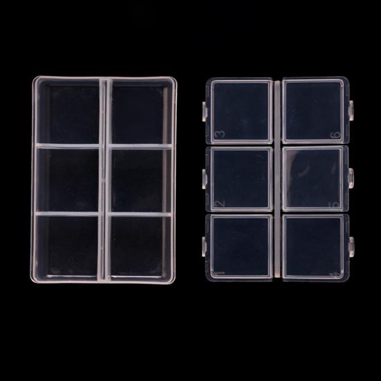 Прозрачная коробка для хранения, 6 сеток, многофункциональные регулируемые ювелирные бусины, чехол для хранения наконечников для маникюра, украшения