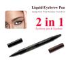 Водостойкая жидкая двухсторонняя подводка для глаз, карандаш для бровей, стойкая подводка для глаз, черная, кофейного цвета, сделана в Китае