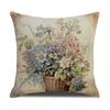Spring Nordic Style Flower Basket Pillowcase Decorative Linen Pillowcase Sofa Cushion Pillowcase