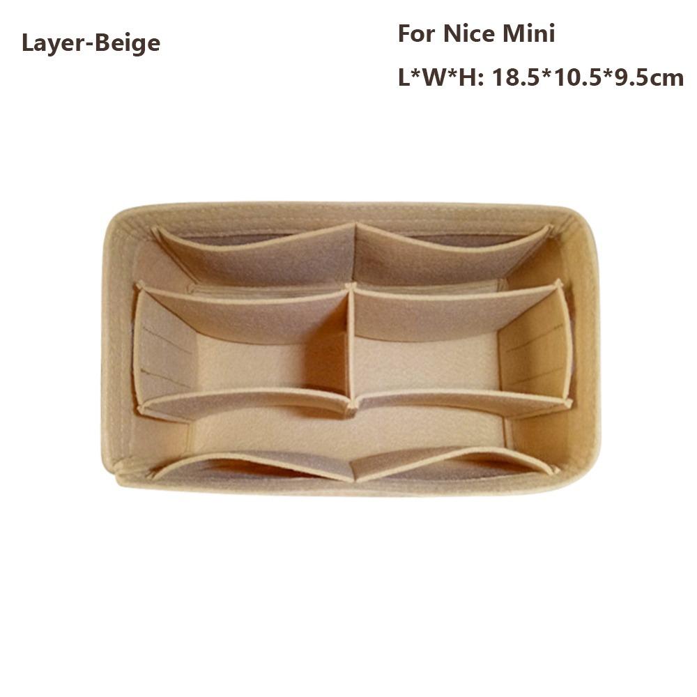 Фетровый органайзер-вставка для сумки, хранение, организация, подкладка для сумки, поддержка, портативная внутренняя сумка для LV Nice Nano/Mini/BB/Vanity