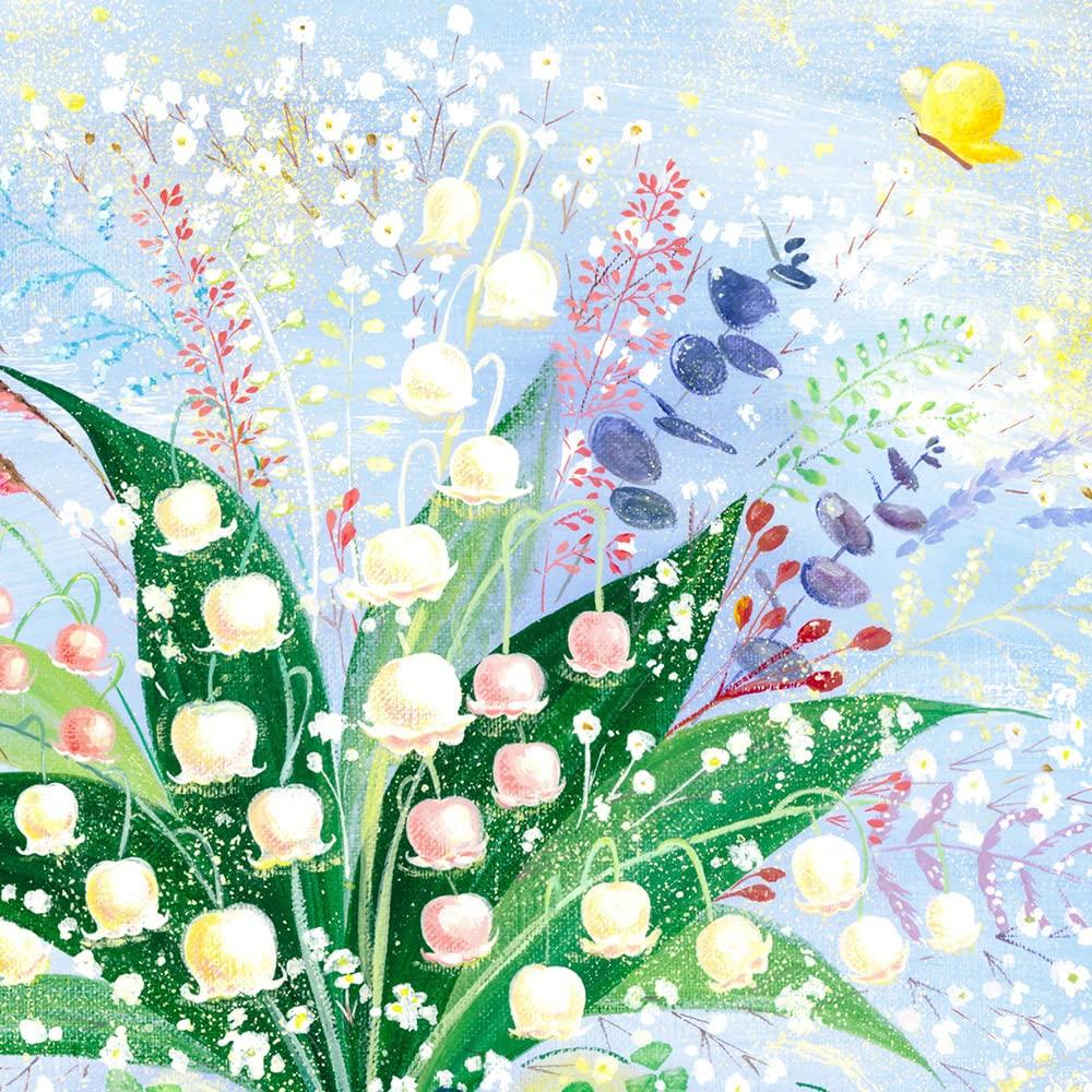 Painting of Lily of the Valley Flowers for Entrance Bouquet of Circulating A framed flower painting for your entrance perfect for interior feng Nordic