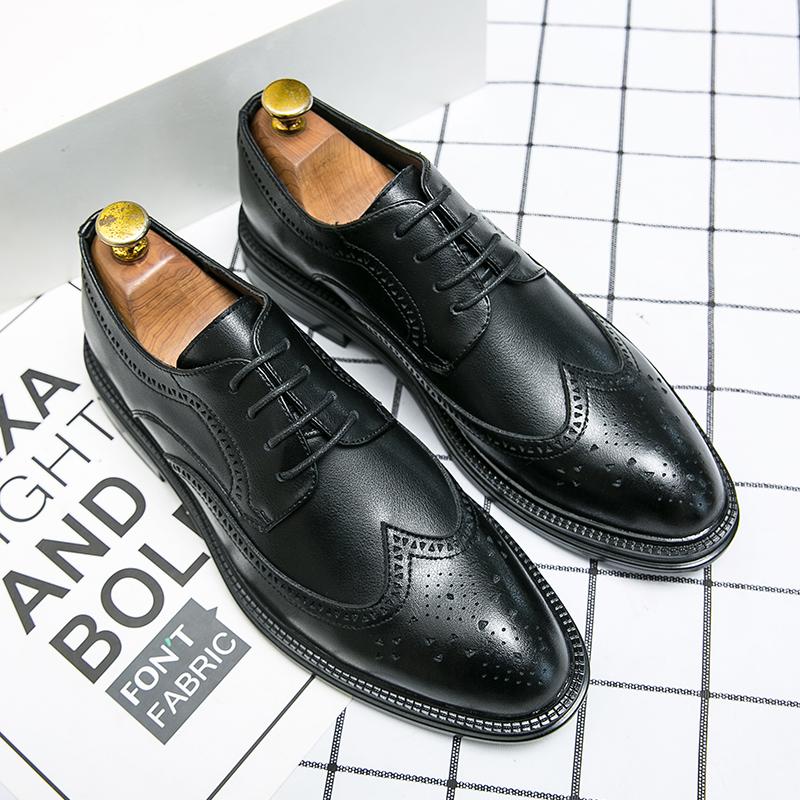 Весна Осень Новые Модные Мужские Ботинки На Шнуровке Из Натуральной Кожи Повседневные Туфли Для Работы Офиса Уличная Обувь Бренды Мужские Свадебные Туфли