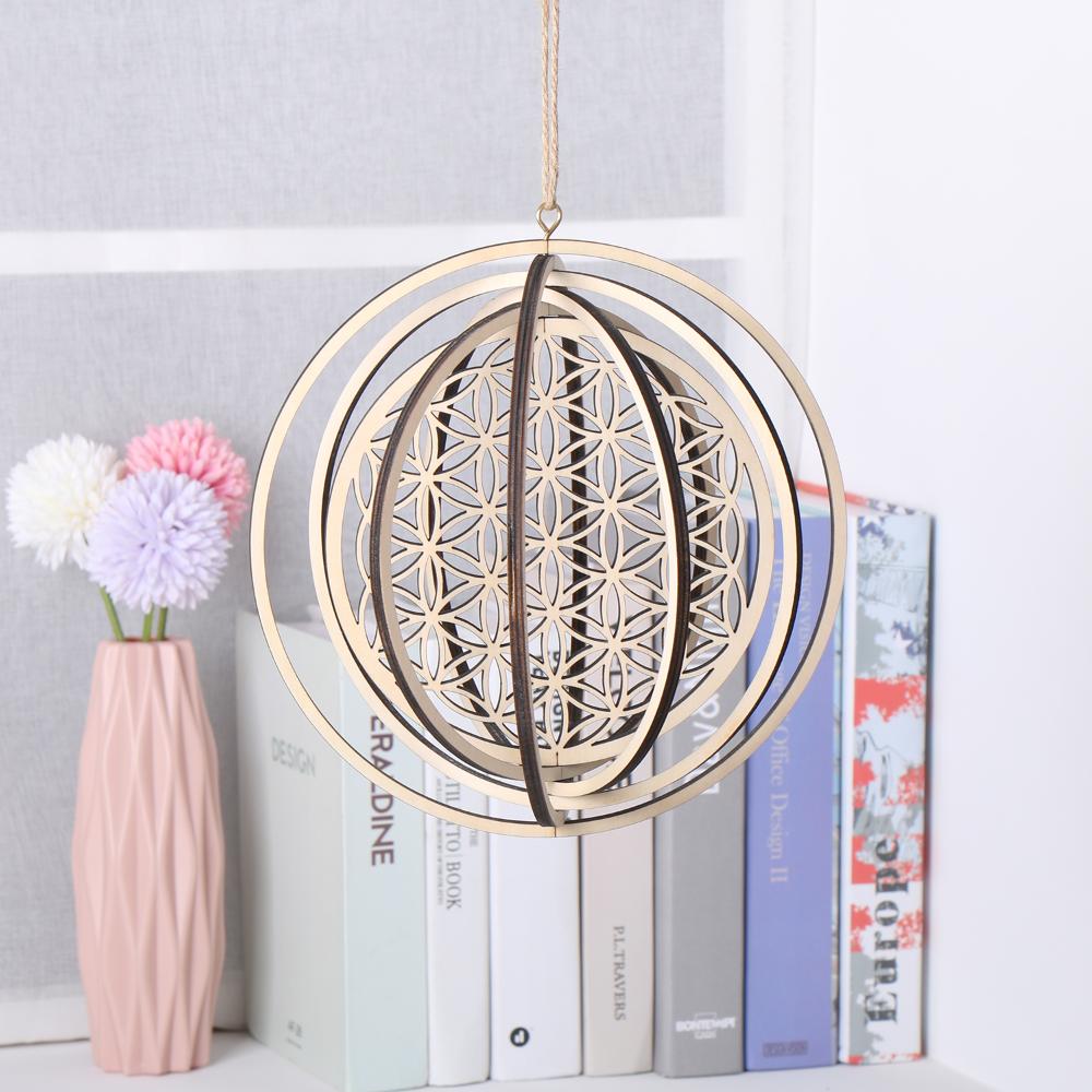 Flower of Life Shape Meditation Energy Flower Of Life Energy Mat Slice Wood Base Wooden Wall Sign