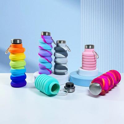 Фитнес Спортивная бутылка для воды Силиконовая складная чашка для питья Открытый путешествия Восхождение Велосипедная бутылка Камуфляжный складной чайник