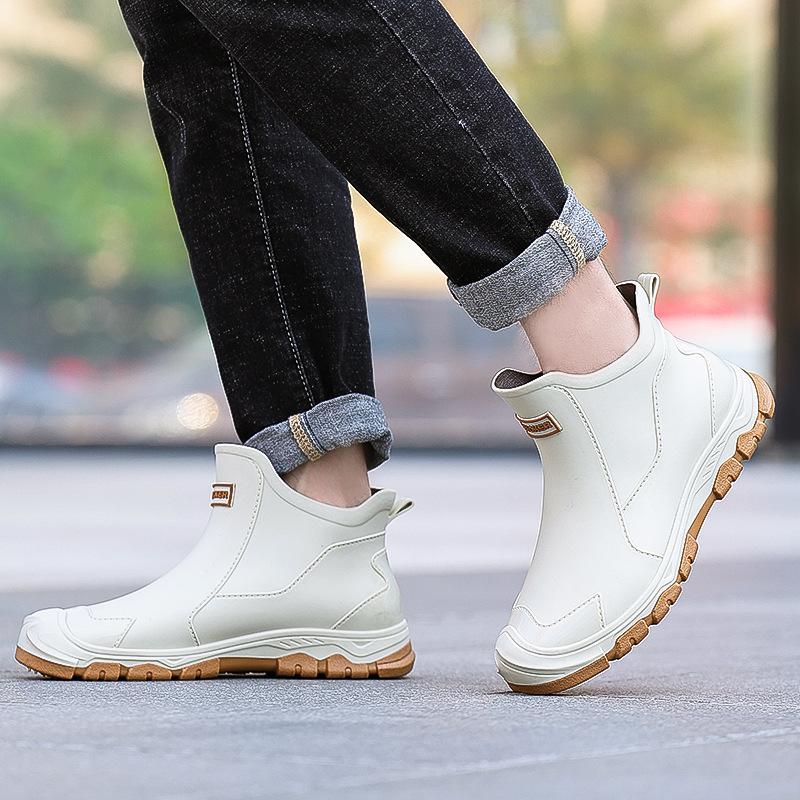 Fashionable Rain Boots For Men New Rainproof And Waterproof Shoes, Short Non-Slip Casual Fishing Rubber Boots, Work Rubber Shoes