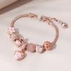 Minimalist And Atmospheric Oil Dripping Rose Heart Bead Bracelet Fashionable Oil Painting Swan Lantern Bead Bracelets