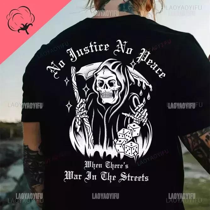 Готические футболки Harajuku Biker Skull Graphic T Shirts Men Fashion Trend Short Sleeve Tops Dark Punk Skulls Retro T Shirt Male Oversize Tee