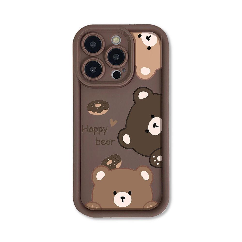 Чехол для мобильного телефона Brown bear для iPhone17PorMax 14 Apple 13 матовый 12/15 милый мягкий чехол