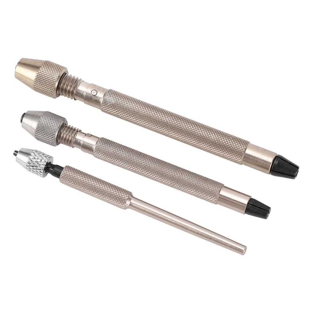 3Pcs Pin Vise Hand Drill Bit Set Aluminum Alloy Non Slip Hand Drill Bit Set Watch Repair Tool