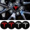 4PCS 56MM Wheel Hub Cap Sticker Car Caps Rim Stickers Badge Cover Decoration For Tesla Model Y 3 S X Roadster