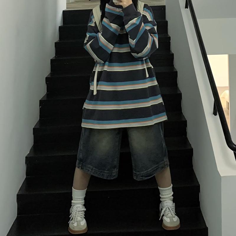 Винтажные мешковатые джинсовые шорты женские стираные широкие брюки капри повседневные джинсы-бочки джинсовые шорты мужские свободные