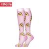 1 Pair Cute Cat Compression Socks Knee High 20-30 Mmhg Fit Medical Edema Diabetes Varicose Veins Running Sports Socks
