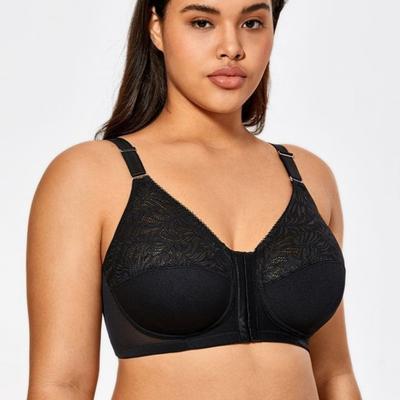 Удобный бюстгальтер тонкий с полной чашкой на пуговицах спереди без косточек хлопковая подкладка жилет большой бюстгальтер