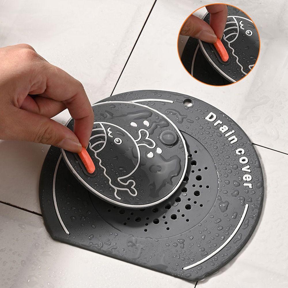 Anti-odor Floor Drain Mat Silicone Kitchen Sink Seal Mat  for Bathroom Hair Collection