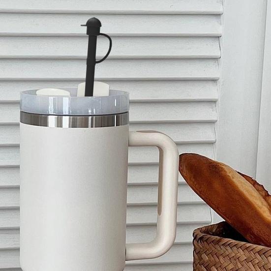 Набор силиконовых трубочек 1/6 шт. для стаканов 30/40 унций, многоразовые трубочки с крышками, пищевой силикон, легко моющиеся, сменные силиконовые