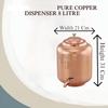 8 Litre Hammered Copper Water Dispenser (Matka) Container Pot with 4 Pure Copper Glasses with Pure Copper