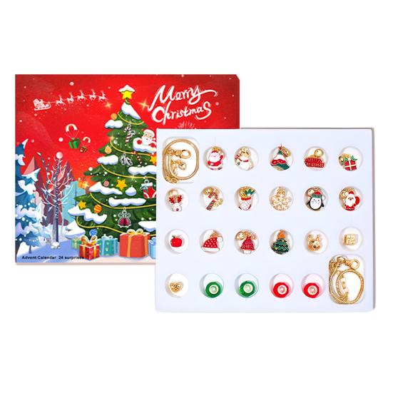 Рождественский адвент-календарь, набор для самостоятельного изготовления браслетов, обратный отсчет на 24 дня, ювелирные аксессуары, слепая коробка с 22 бусинами, 2 браслета для детей, подростков, женщин
