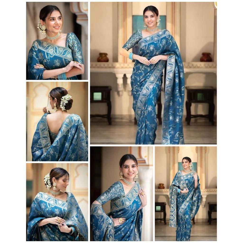 Latest New Collation Disigner Saree for Women, ,Blouse (Need To Be Stitched As Per Size And Fit)