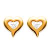 [D8040] - Gold Plated Earrings 'Coeur Desir' White Gold - 8x8 Mm