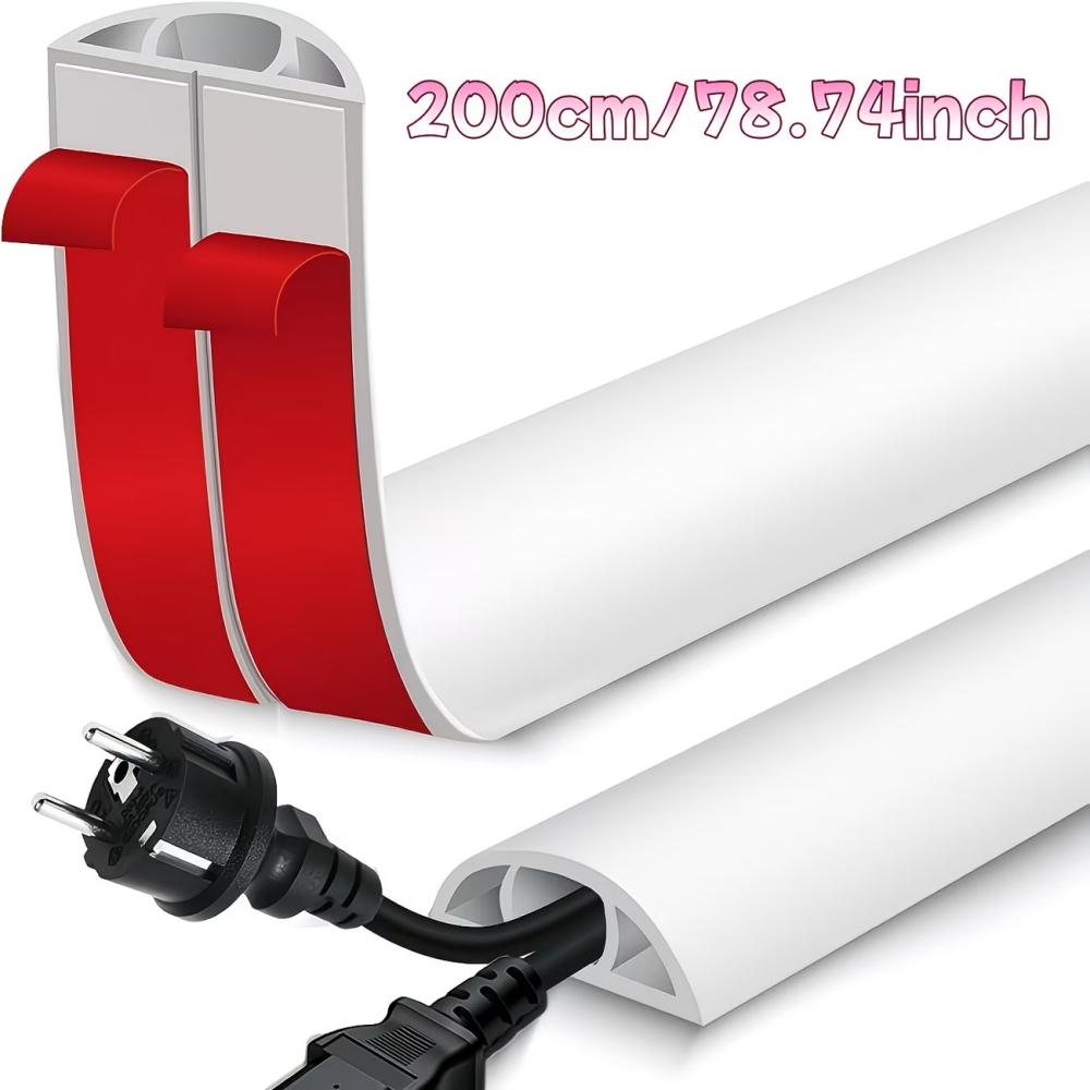 1Roll 1m/2m/3meters Professional Self Adhesive Floor Cord Cover PVC Wire Hider Flexible Low Profile Electric Cord Cavity Office