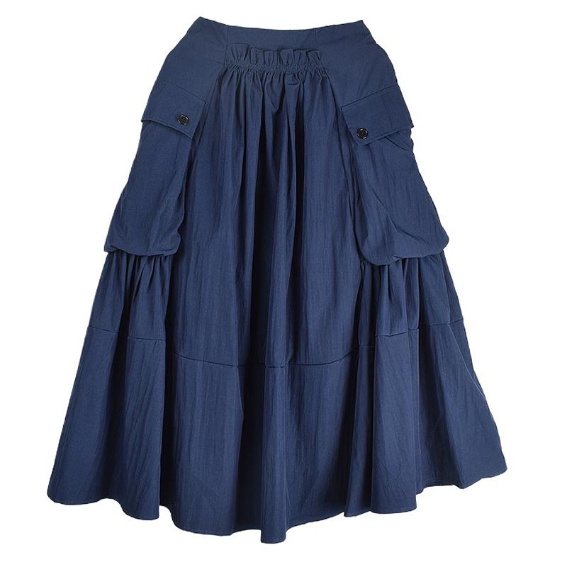 Xitao Casual Folds Big Pocket Female Skirt GMM1299