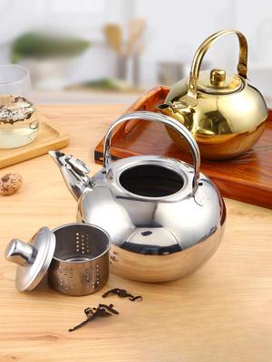 Чайник из матовой нержавеющей стали, изысканный, утолщенный, большой емкости, подходит для приготовления чая в отеле и ресторане, практичный в китайском стиле