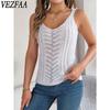 Women's Fashion Casual Summer Spring Solid Color Print Sleeveless V-Neck Blouses & Shirts