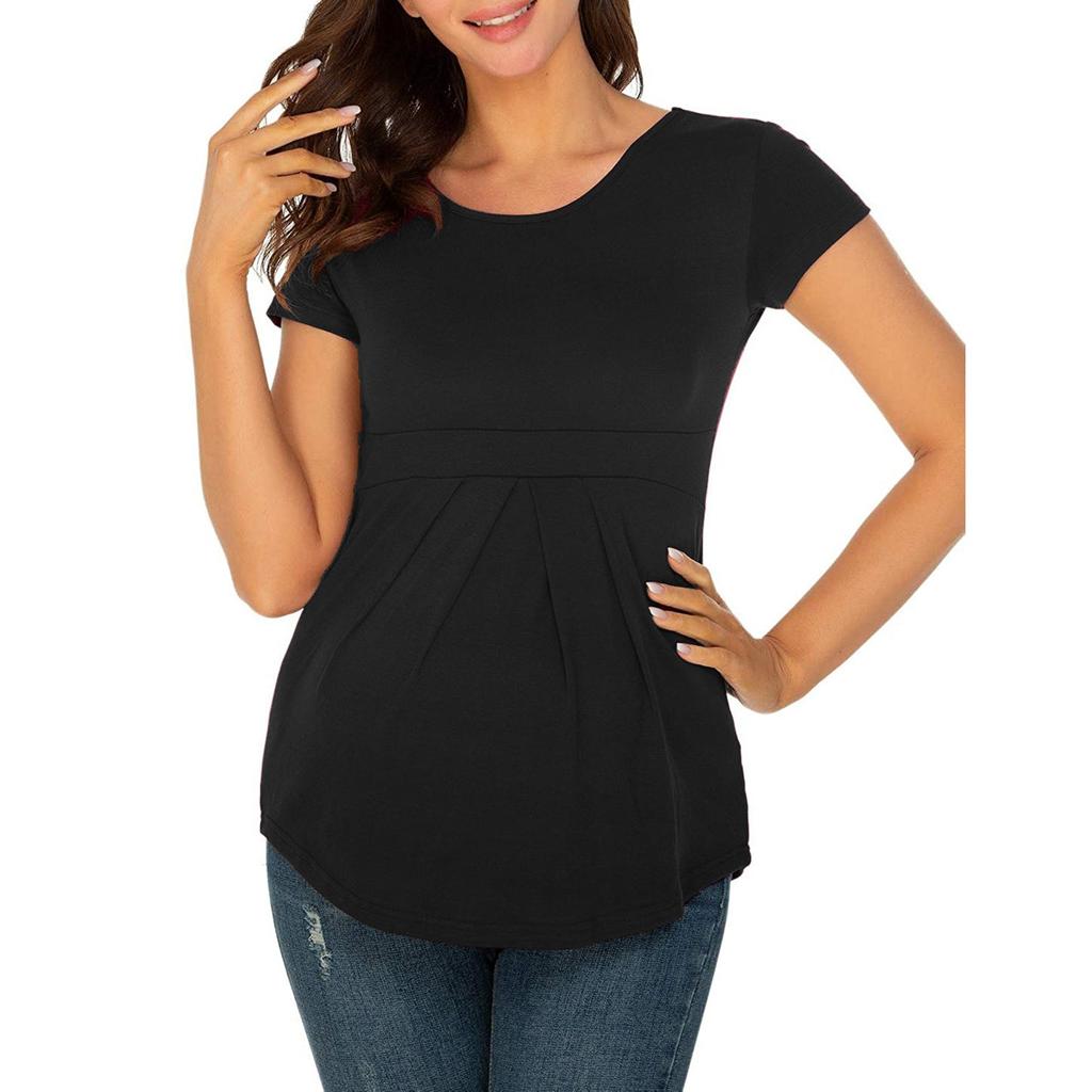 Женская модная блузка для беременных с коротким рукавом, красивая и элегантная футболка